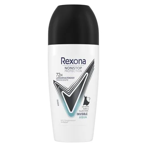 Produktbild Rexona Nonstop Protection Deo Roll-On Invisible Aqua Anti Transpirant mit 72 Stunden Schutz vor Schweiß und Körpergeruch 50 ml