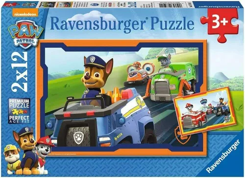 PUZZLE 07591 - PAW PATROL - IM EINSATZ - 2 x 12 TEILE - RAVENSBURGER # NEU OVP