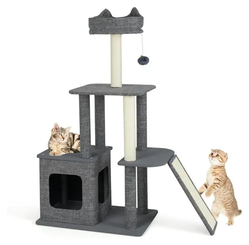 Katzenbaum mit Höhle und Kratzmöglichkeiten