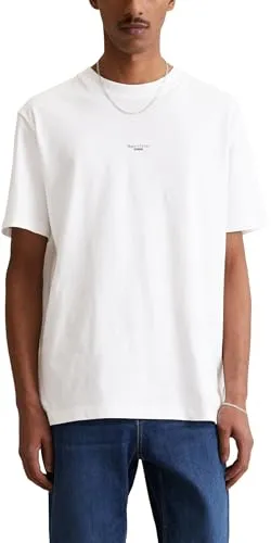 Marc O'Polo Denim Herren T-Shirt aus Bio-Baumwolle, Weiß (White), L - T-Shirts für Herren, aus 100% nachhaltiger Bio-Baumwolle, hochwertiger Jersey-Stoff für besten Tragekomfort und zeitloses Design.