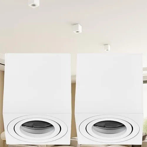 Produktbild Sweet Led Aufbauspot Weiß Matt 2er – Schwenkbare Aluminium Deckenspots