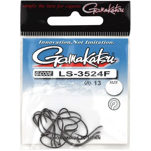 Gamakatsu LS-3524F N/L New Label Eyed Hooks Black - 13 Angelhaken, Größe:8