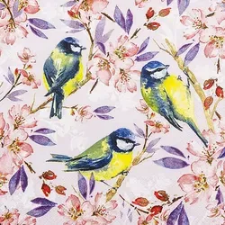 Home Fashion, Blue Tits, Lunch-Servietten aufgefaltetes Maß 33 cm x 33 cm, im Viertelfalz, 20 Stück pro Pack