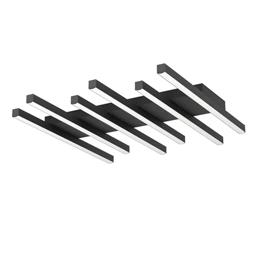 EGLO LED Deckenleuchte Padulari – dimmbare Deckenlampe mit Fernbedienung - Moderne Deckenlampe aus Metall in Schwarz und Kunststoff in Weiß, ideal für Wohnzimmer oder Büro. Genießen Sie flexibles Licht mit dimmbaren Funktionen und Nachtlichtoption.