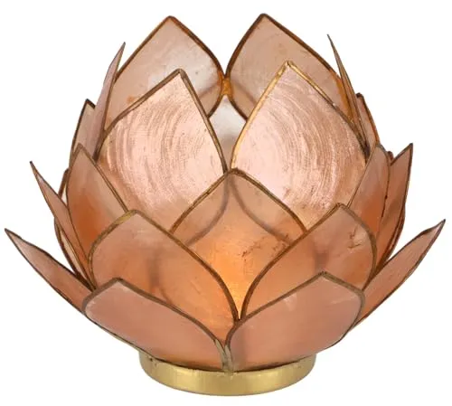 GURU SHOP Lotus Teelicht Muschel 14x10 cm - Sandfarben