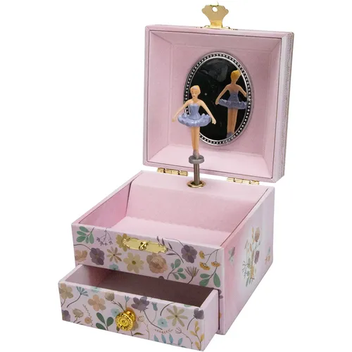 GICO Kinder Musik Schmuckkästchen für Mädchen Schmuckbox Ballerina mit Schublade