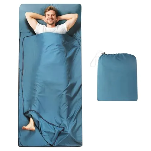 2-in-1 Hüttenschlafsack Ultraleicht, 220 x 95 cm – Ideal für Camping und Backpacking