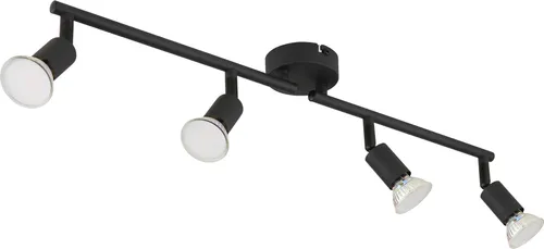 Beweglicher Deckenstrahler Spotleuchte in Schwarz - 60 cm - Lampen für stilvolle Beleuchtung, dreh- und schwenkbar für individuelle Lichtakzente im Wohnzimmer. Aus robustem, mattem Metall gefertigt.