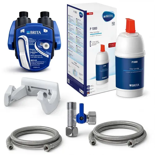 BRITA Wasserfilter Untertisch Komplettset P1000 – Filterkopf + Filterkartusche
