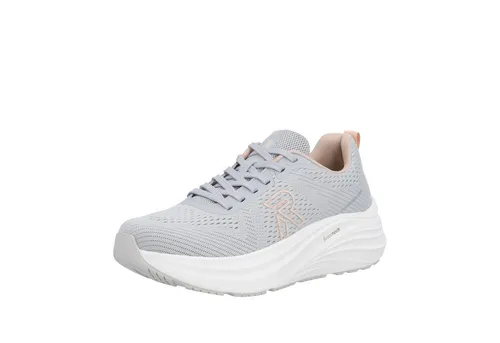 RIEKER Sport Plateausneaker grau 42 EU – Bequemer Freizeitschuh mit rutschhemmender Sohle - Sportlicher Halbschuh in hellgrau mit 5 cm Absatzhöhe. Die leichte, rutschhemmende Laufsohle sorgt für hohen Tragekomfort. Ideal für Freizeitaktivitäten.
