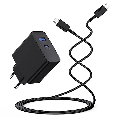 65W USB C Ladegerät 2-Port PD Netzteil - Netzteile mit GaN Technologie für ultraschnelles Laden, ideal für Smartphones, Tablets und Laptops – lädt bis zu 2 Geräte gleichzeitig.