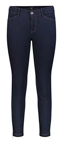MAC JEANS Damen DREAM CHIC Jeans, Dark Rinsewash, 34W / 27L - Stylische Jeans mit angeschrägten Tascheneingriffen und dezentem Reißverschluss am Saum für einen modernen Look.