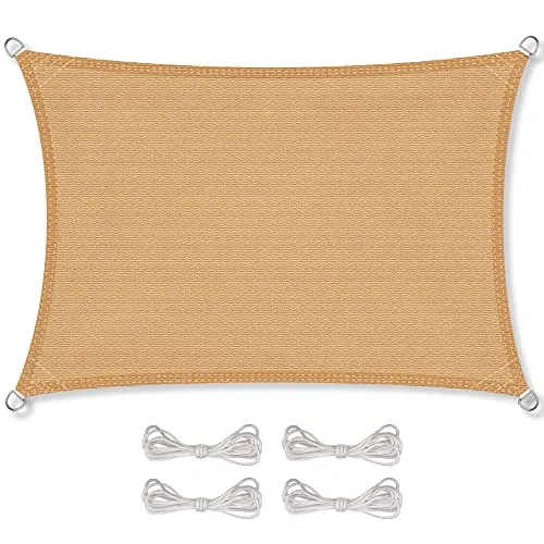 CelinaSun Sonnensegel 3x4m Premium HDPE in beige von CelinaSun