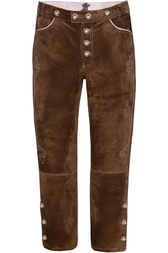 Edelnice Trachtenmode Lange Trachtenlederhose aus Rindveloursleder - Hochwertige Trachtenlederhose aus 100% Rinds-Veloursleder, individuell anpassbar und mit eleganter Stickerei – ideal für stilvolle Anlässe.