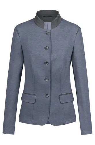 GREIFF Jerseyblazer für Damen - Corporate LANDHAUS Regular Fit Blau/Grau Größe 42 - Eleganter Jerseyblazer für Damen in Größe 42, ideal für den professionellen Einsatz. Mit Stehkragen und langem Arm überzeugt er durch seinen Regular Fit und die hochwertige Materialzusammensetzung.