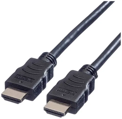 Value HDMI Anschlusskabel HDMI-A Stecker 5.00 m Schwarz 11.99.5545 4K UHD, Geschirmt HDMI-Kabel