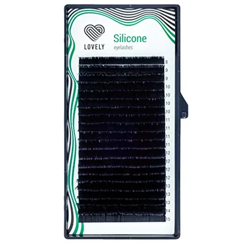 LOVELY Silicone Einzelwimpern für Wimpernverlängerung - Schwarz | Wimpern Extensions mit C, D L, M Biegung | Einzelne Wimpernverlängerung mit 16 Reihen, D - Biegung, Stärke: 0,07mm, Länge: MIX BOX