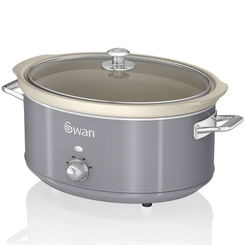 Swan Retro SF17031GRNEU Slow Cooker 6,5L in grau von SWAN