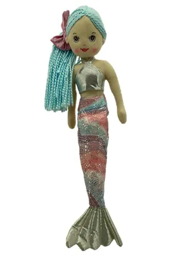 Sweety Toys 13340 Stoffpuppe Meerjungfrau Plüschtier Prinzessin 45 cm türkis