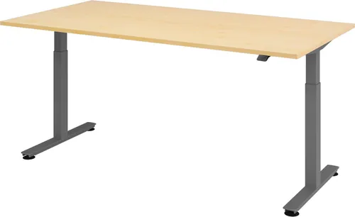 bümö Schreibtisch elektrisch XMST - Ahorn-Nachbildung, 200 x 100 cm, Graphitgestell - Ergonomischer, elektrisch höhenverstellbarer Schreibtisch für flexibles Arbeiten. Ideal für alle Körpergrößen, mit einfacher Bedienung und robustem Design.