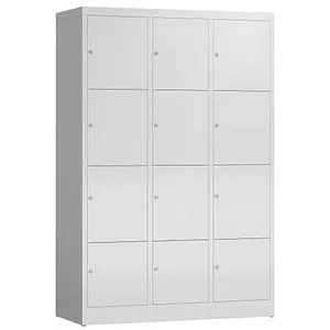 Steelboxx Fächerschrank 12 Fächer - Komplett montiert - Robuster Schließfachschrank mit 12 Fächern, ideal für Umkleiden und Sozialräume. Langlebige Stahlkonstruktion, geräuschdämpfende Türen und keine Montage nötig.