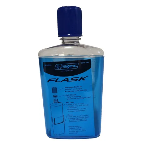 Nalgene PC-Flachmann, Blau, 300 ml - Flachmann aus robustem Polycarbonat, extrem leicht und ideal für unterwegs. Inklusive abnehmbarem 30 ml Becher, perfekt für jede Tasche oder Backpack.