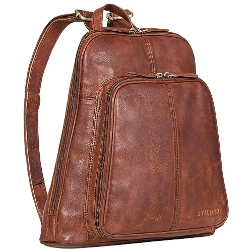 STILORD 'Daisy' Eleganter Damen Leder Rucksack - Tagesrucksäcke aus hochwertigem Echtleder, ideal für Shopping und Ausflüge. Der Rucksack bietet durchdachte Organisation und genügend Stauraum für Ihre Essentials.