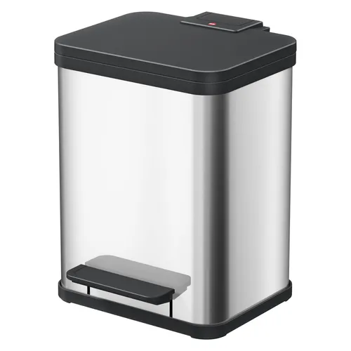 Hailo Papierkorb Duo Plus M Silber, schwarz 1029299 - Haushaltszubehör: Moderner Edelstahl-Papierkorb mit 18 L Fassungsvermögen, ideal für den Innenbereich und perfekt für ein stilvolles Zuhause.