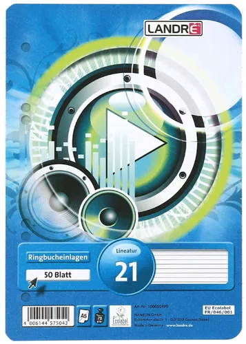 LANDRÉ Ringbucheinlagen 'pro terra' DIN A5, liniert