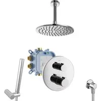 PaulGurkes Dusche Komplett Set Unterputz Rainshower - Hochwertiges Unterputz Rainshower Set aus massivem Messing mit einfacher Montage. Inklusive Kopf- und Handbrause für flexiblen Einsatz und langlebiger Qualität.