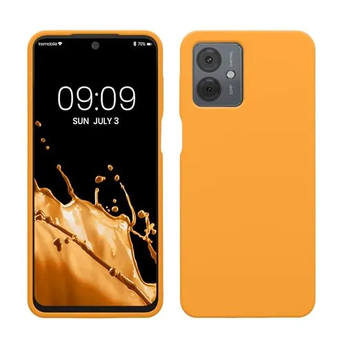 kwmobile Handyhülle für Motorola Moto G14 Hülle - Case Silikon - Kabelloses Laden - Schutzhülle Cover in Fruity Orange