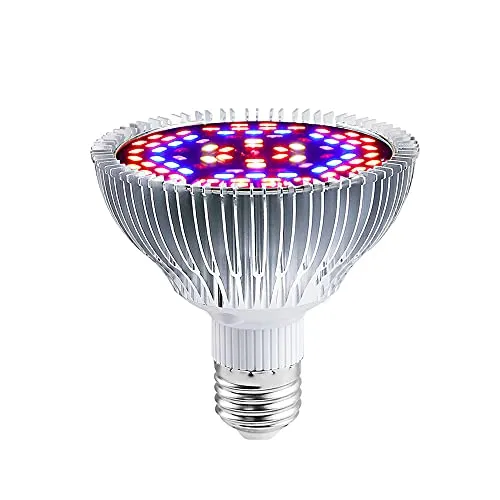 ALQFFHL Led Pflanzenlampe Grow Glühbirne 50W, E27 Pflanzenlicht Vollspektrum fur Zimmerpflanzen Gemuse Und Blumen, Effizient Wachstumsleuchte Grow Light, 78PCS LEDs (50W-Rosa Licht)