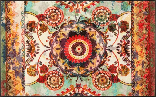 Wash+Dry Fußmatte Grandioso 75x120cm - Bunte, waschbare Matte - Fußmatten für innen und überdachte Außenbereiche, rutschfest und trittschalldämmend, mit 5 Jahren Herstellergarantie und bis zu 60 Grad waschbar, ideal für Allergiker und Tierbesitzer.