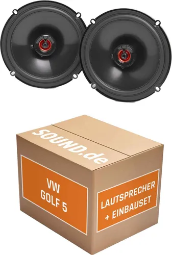 JUST SOUND JBL Club 620F Einbauset für VW Golf V - Komplettset für VW Golf V (2003-2009) mit JBL Club 620F Lautsprechern, einfache Installation dank Adaptersteckern und Ringen, 165W Peak-Leistung für besten Sound.