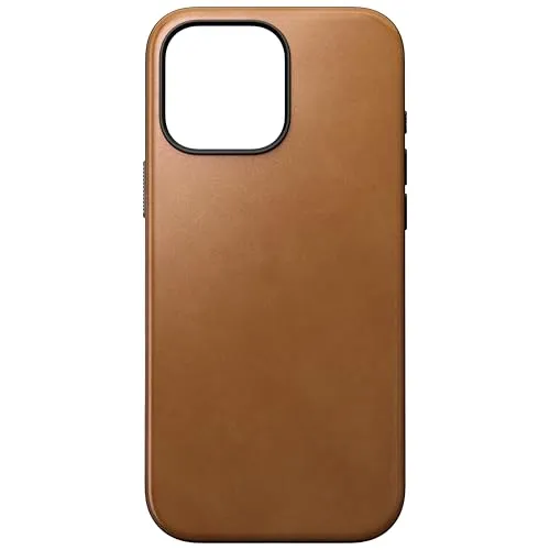 Nomad Modern Leather Case - English Tan-C für iPhone 16 Pro Max - Handy Cover Case aus hochwertigem Nomad Leder, bietet 10ft Fallschutz und ist MagSafe-kompatibel für einfachen Zubehörwechsel.