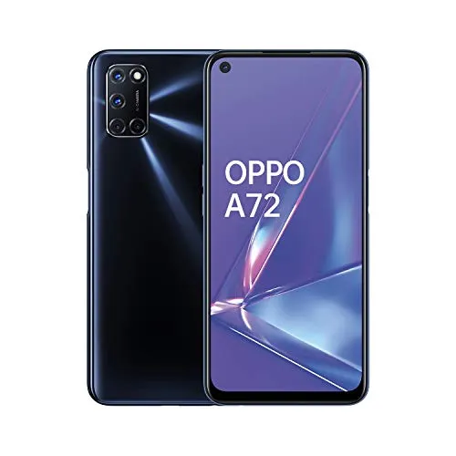 OPPO A72 - 128GB Smartphone mit Dual SIM in Twilight Black - Simlockfreies Handy mit 128GB Speicher, 4GB RAM und Dual SIM-Funktion, ideal für Vielnutzer und Reisende.