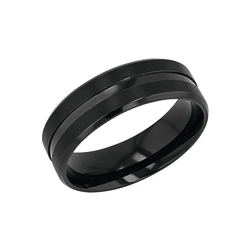 Amor Ring Edelstahl Herren Ringe, Schwarz, Kommt in Schmuck Geschenk Box, 2037296