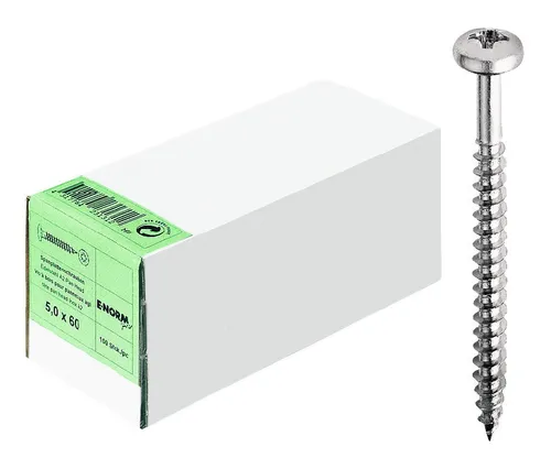 E-NORMpro Spanplattenschraube Edelstahl Pan-Head A2 PZD 4,5 x 35 KP - 200 Stück