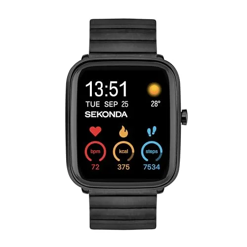 Sekonda Motion Plus Smartwatch 36 mm mit schwarzem Edelstahlarmband 30223