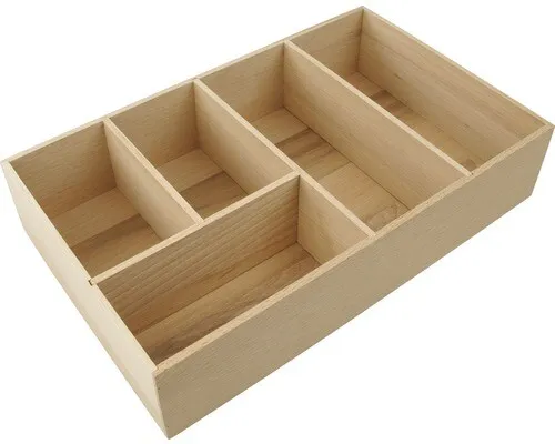 Schubladen-Box Buche 20x7x32 cm - Badezimmerschränke mit 5 Fächern aus hochwertigem Holz, ideal zur übersichtlichen Aufbewahrung und Organisation Ihrer Badezimmerutensilien.