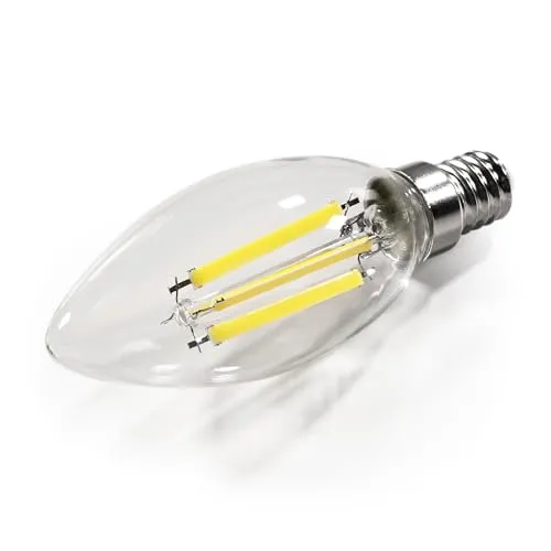 McShine - Filament LED Kerzenlampe | Filed | Kerzenleuchte E14 Sockel Warmweiss 3000K Kerzenform Leuchtmittel 6W, 1055 Lumen ersetzt 75 Watt, klar