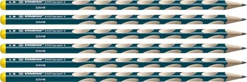 STABILO - Schmaler Dreikant-Bleistift für Linkshänder - EASYgraph S in petrol - 6er Pack - Härtegrad HB