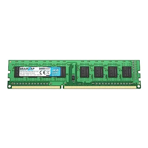 BRAINZAP 4GB DDR3 RAM DIMM PC3-12800U-11-11-B1 2Rx8 1600 MHz 1.5V CL11 Computer PC Arbeitsspeicher