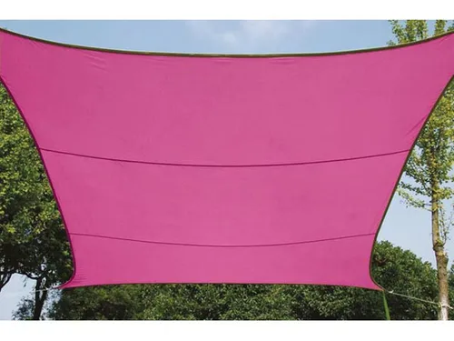 Perel Sonnensegel 3.6 x 3.6 m - Fuchsia - Sonnenschutz für Terrasse und Pool, wasserabweisend und mit UV-Schutz, ideal für flexible Beschattung und einfach aufzubauen.