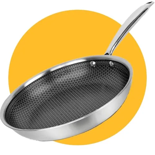 Pasper Bratpfanne Ø 20 cm – PFAS-, PTFE- und PFOA-frei - Hochwertige Edelstahlpfanne mit kratzfester Waben-Antihaftbeschichtung, geeignet für alle Herdarten und backofenfest bis 230 °C. Ideal für gesundes Braten mit wenig Fett.