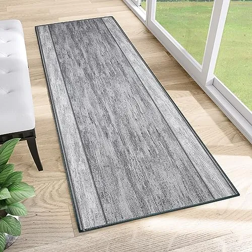 TAPISO Anti Rutsch Teppich Läufer 67 x 180 cm in grau von Tapiso