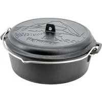 Feuertopf ft4.5 Essential Line – Planer Boden Schwarz - Robuster 2-teiliger Feuertopf aus Gusseisen mit 3,5 Liter Fassungsvermögen, ideal zum Schmoren und Braten für köstliche Gerichte.