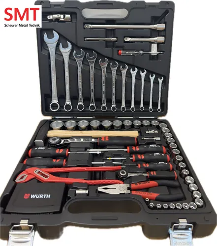 Würth Werkzeugkoffer 93-teilig - Das umfassende Heimwerker Werkzeugset - Handwerkzeug-Set mit 93 hochwertigen Werkzeugen, ideal für Heimwerkerprojekte. Inklusive robustem Hartkoffer für einfachen Transport und Aufbewahrung.