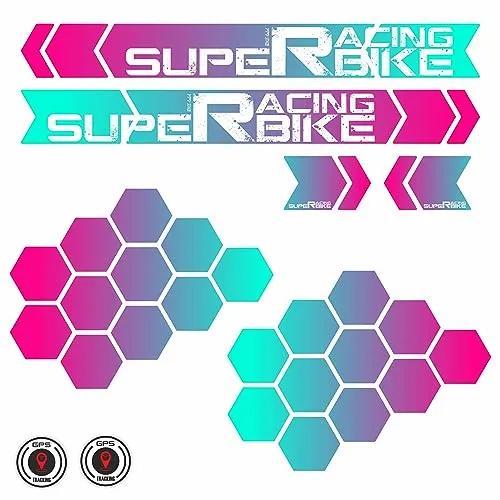 Produktbild BIKE-label Aufkleber Fahrrad Rahmen 28-teilig XL Sticker Set Roller Super Racing Bike Pink X400059