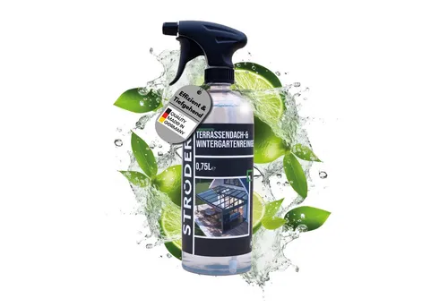STRÖDER Terrassendach Reiniger, Wintergarten Reiniger I Vordach Reiniger Glasreiniger (Set, [- 1x 750ml Sprühflasche inkl. Sprühkopf für 10m² Hohe Wirksamkeit, Materialfreundlichkeit, Effektiv)